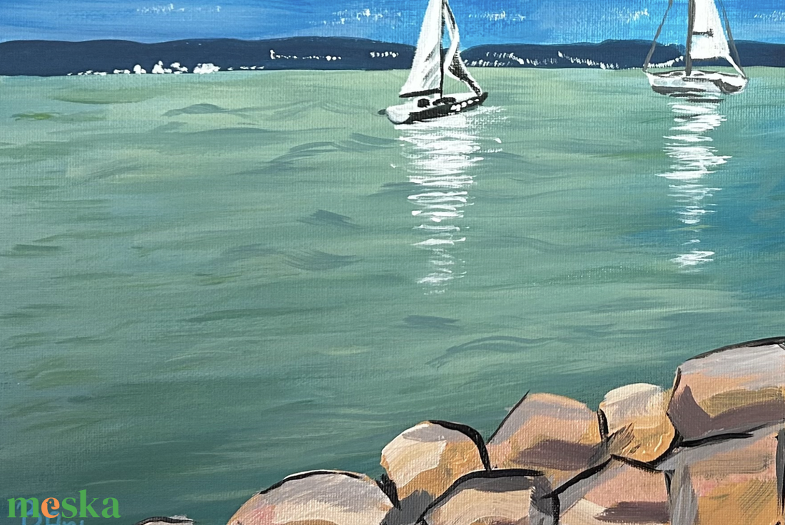 Balaton  akril festmény vásznon, 4030 cm - művészet - festmény - akril - Meska.hu