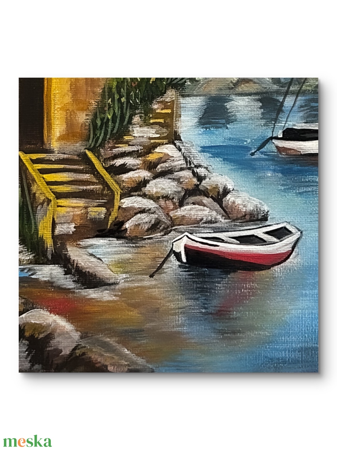 Tóparti nyugalom 30x40 cm-es akrilfestmény - művészet - festmény - akril - Meska.hu