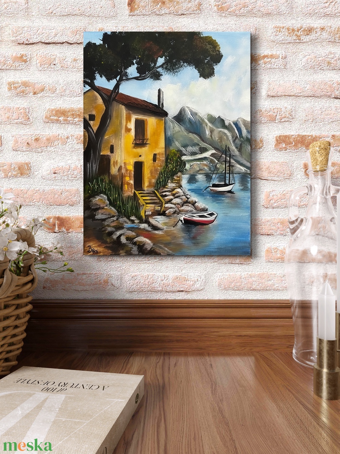Tóparti nyugalom 30x40 cm-es akrilfestmény - művészet - festmény - akril - Meska.hu