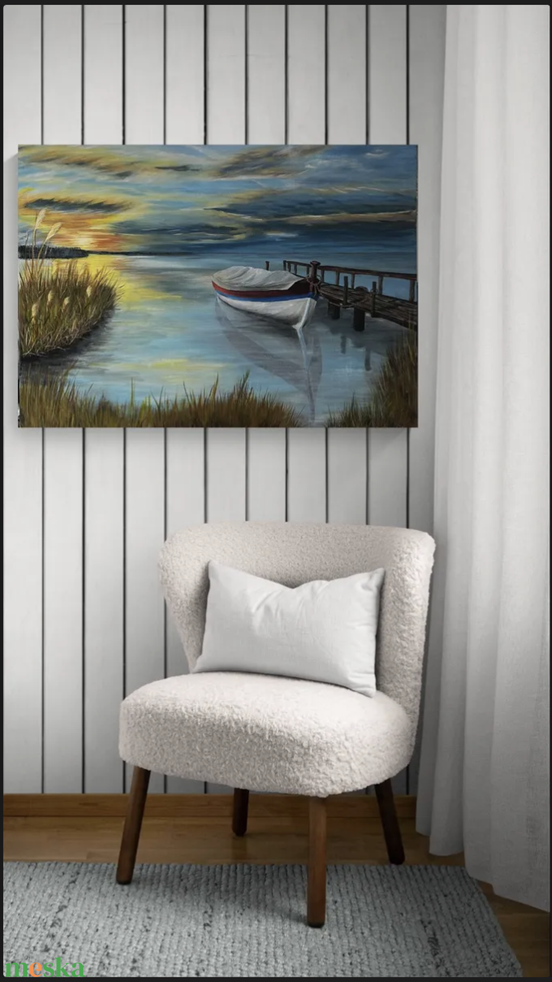 Csendes víz alkonyatkor - művészet - festmény - akril - Meska.hu