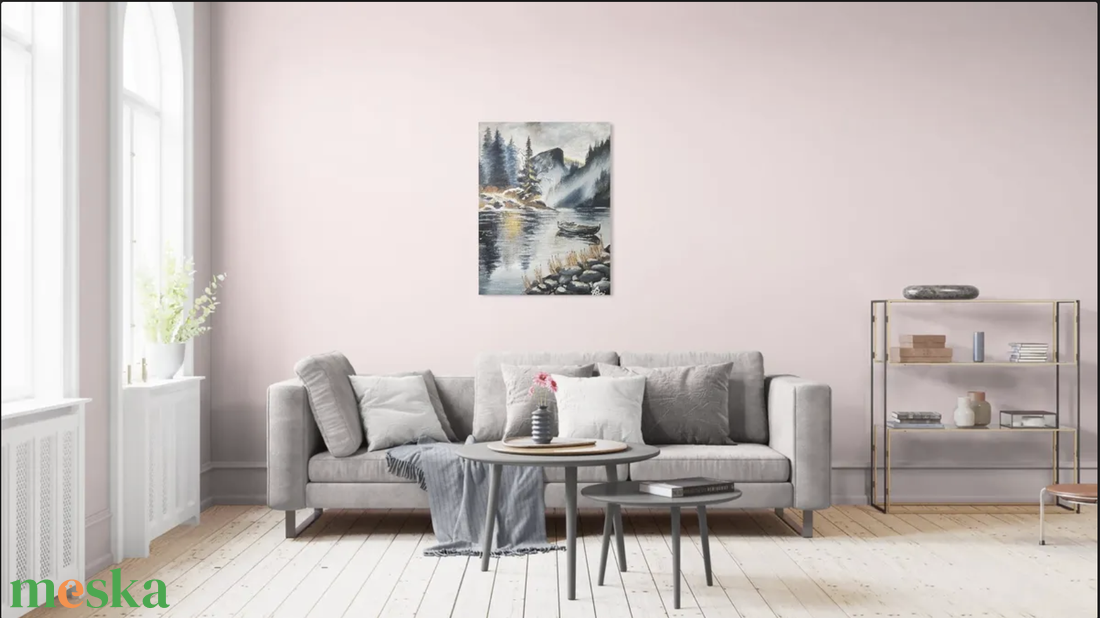 Silent Fjord - művészet - festmény - akril - Meska.hu
