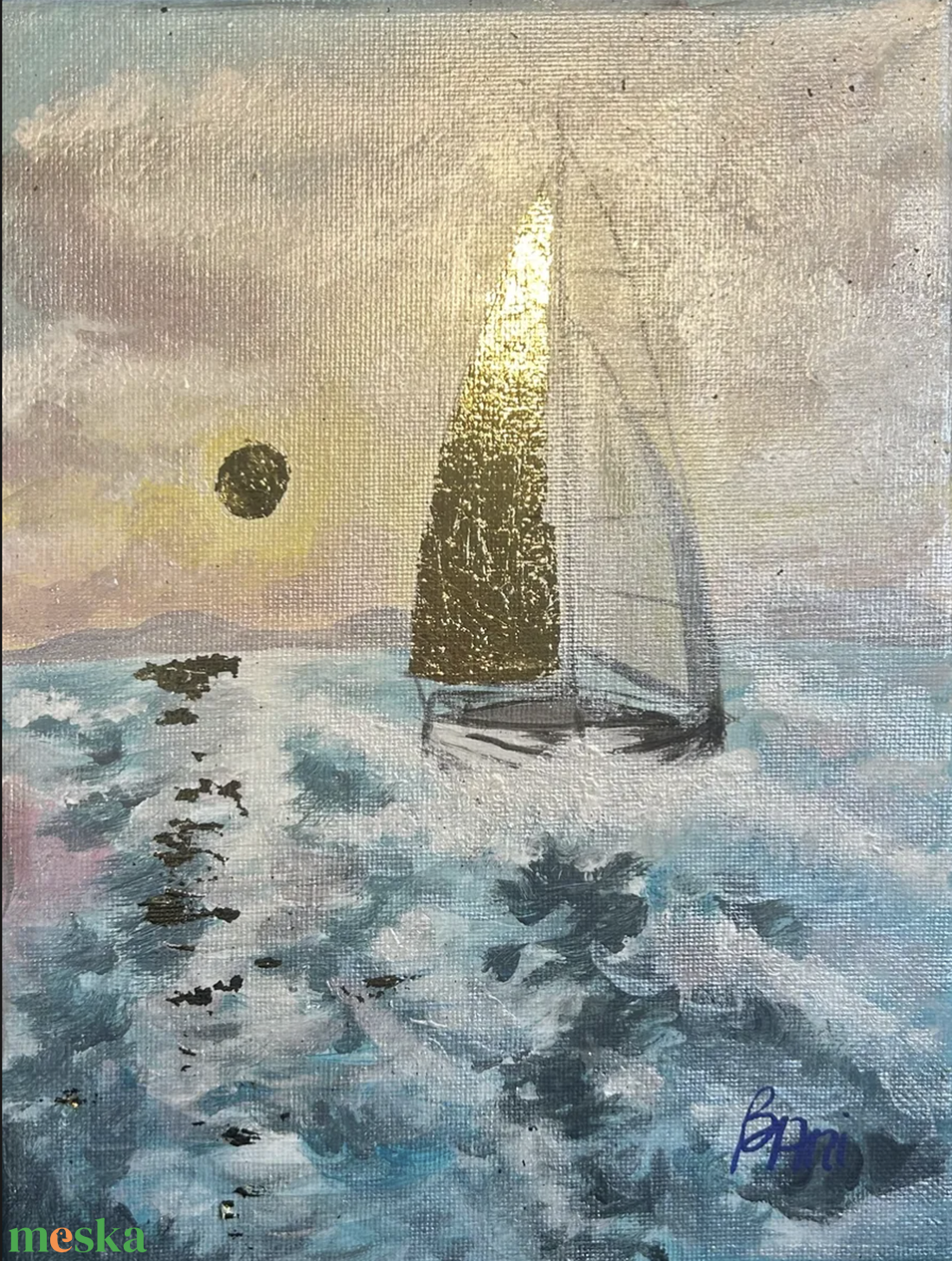 Golden silence - művészet - festmény - akril - Meska.hu