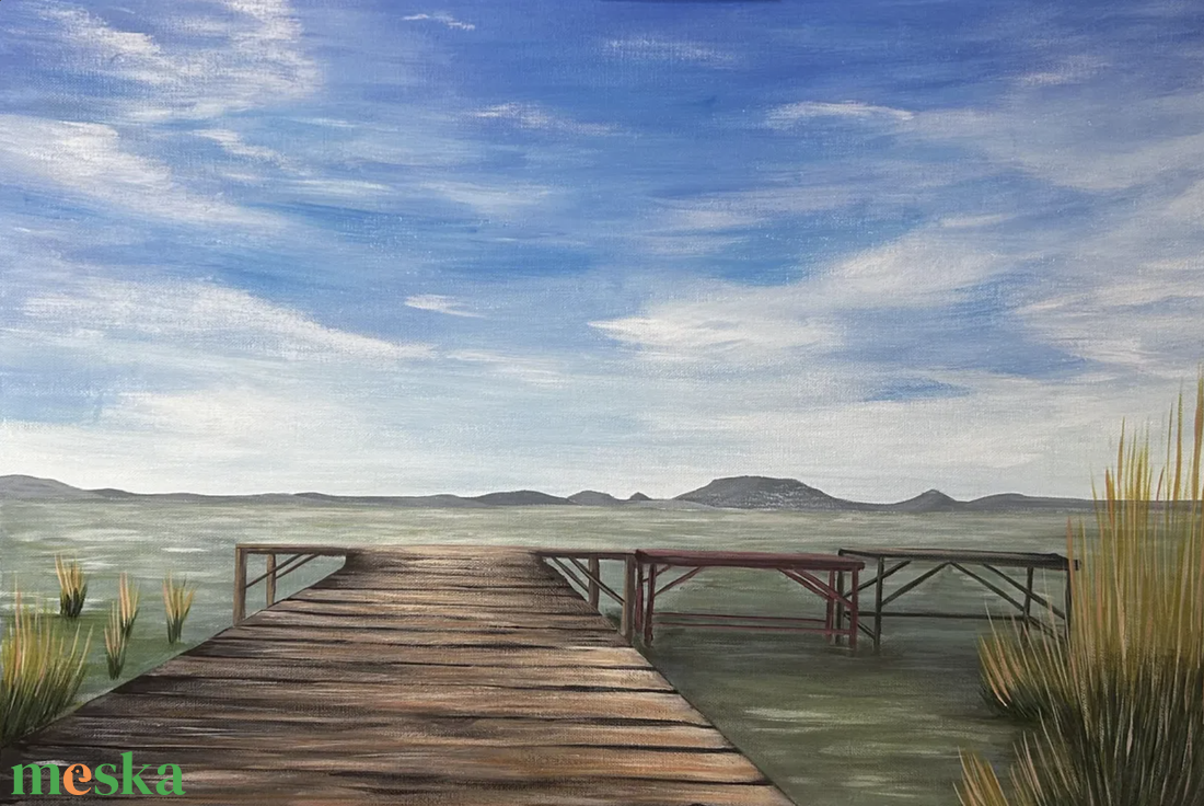 Stég a csend felé - művészet - festmény - akril - Meska.hu