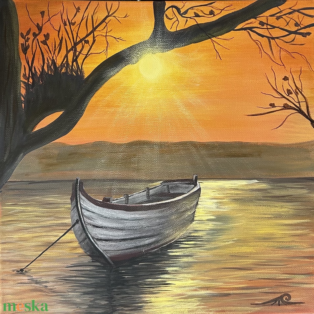 Csendes rév - művészet - festmény - akril - Meska.hu