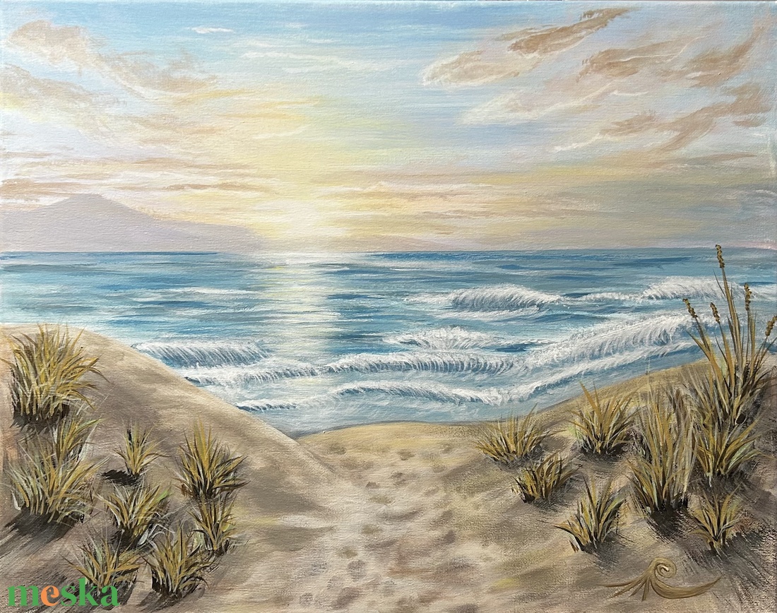 Hajnali ösvény a tengerhez - művészet - festmény - akril - Meska.hu