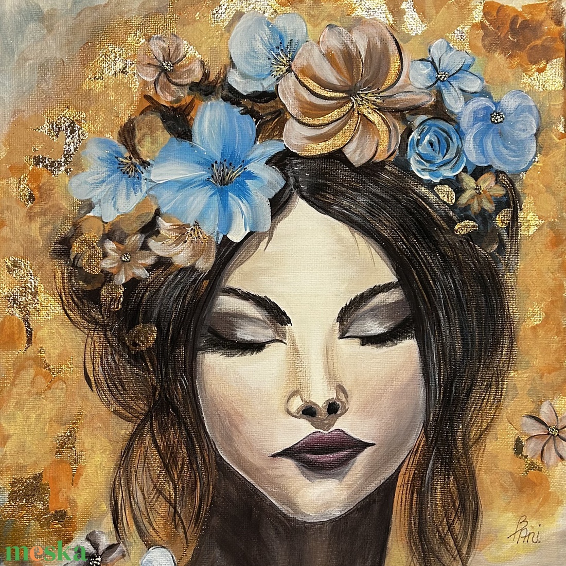 A csend koronája � arannyal - művészet - festmény - akril - Meska.hu