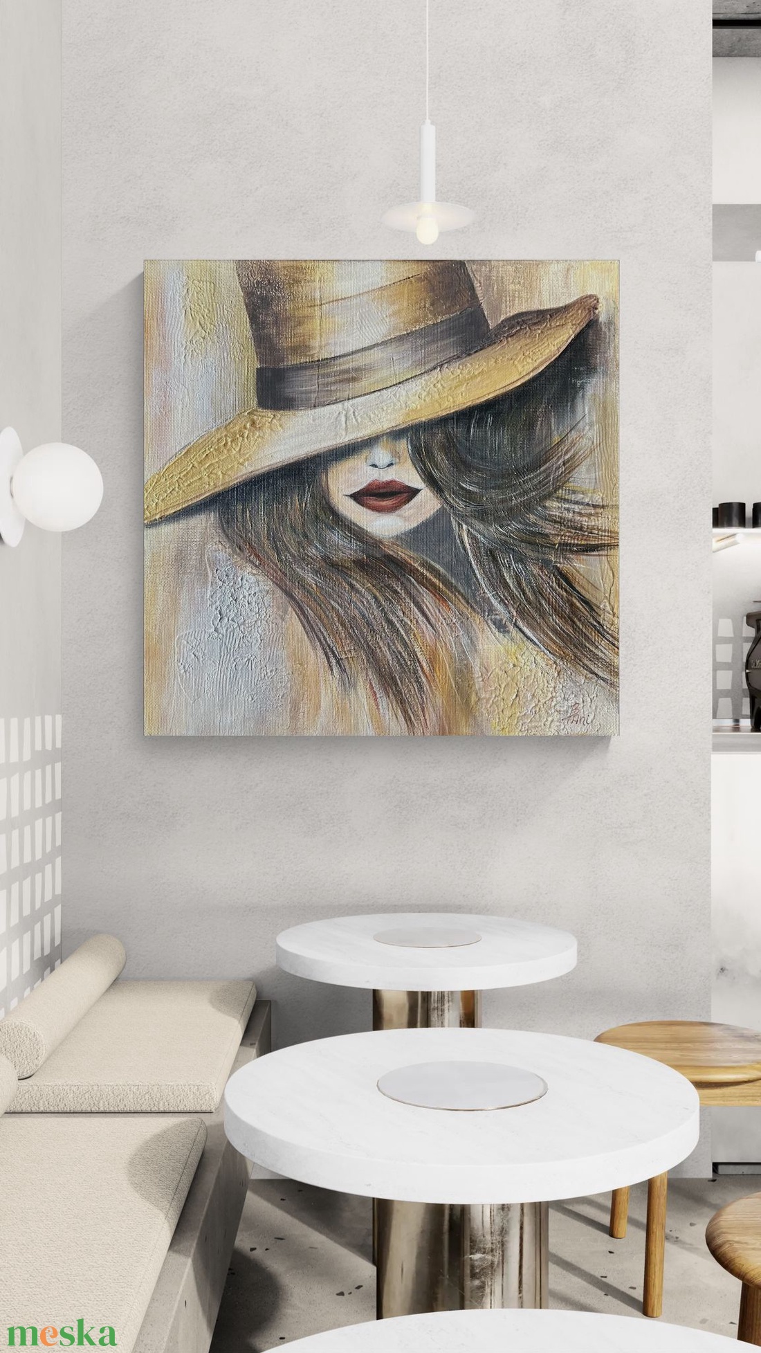 Arany titok � arannyal, gyöngyház fehérrel - művészet - festmény - akril - Meska.hu