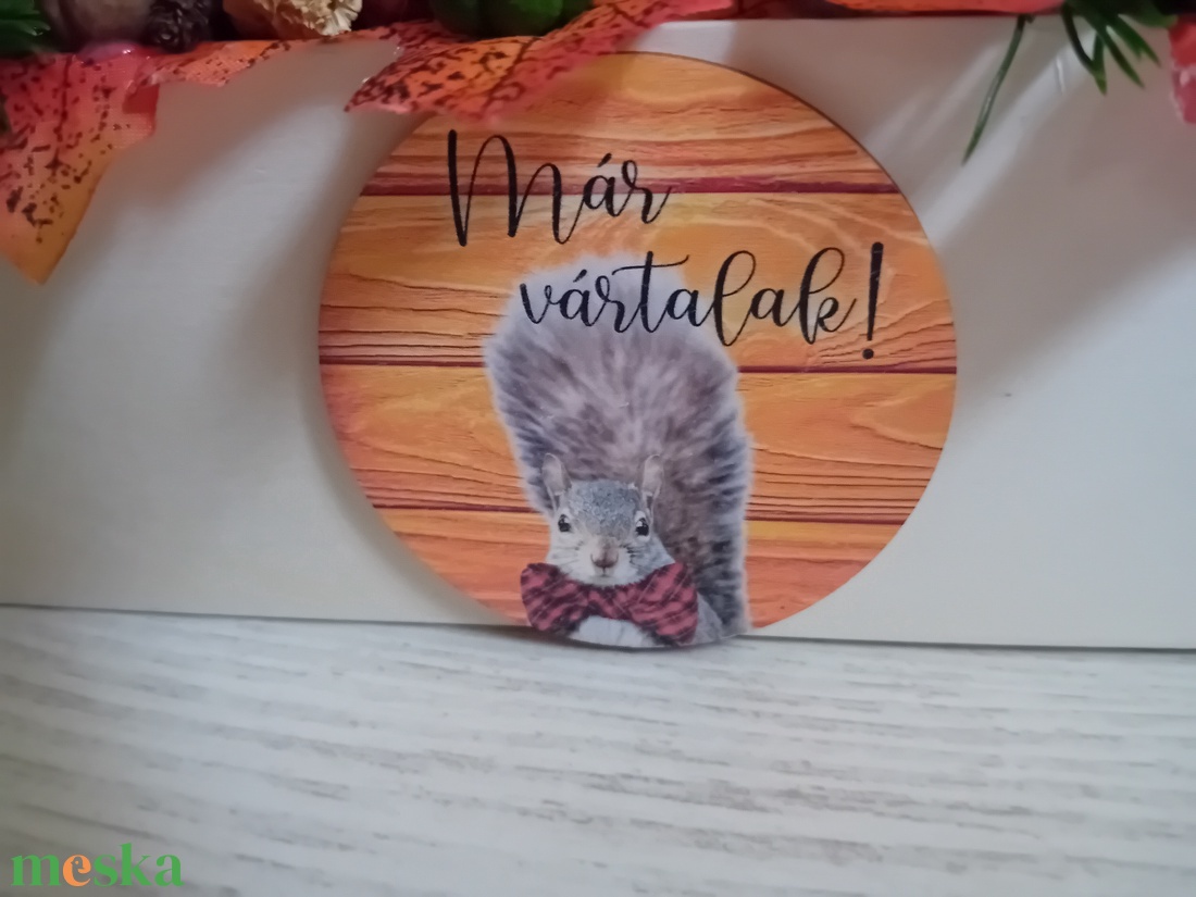 Őszi mókusos lakásdekoráció - otthon & életmód - dekoráció - asztal és polc dekoráció - asztaldísz - Meska.hu