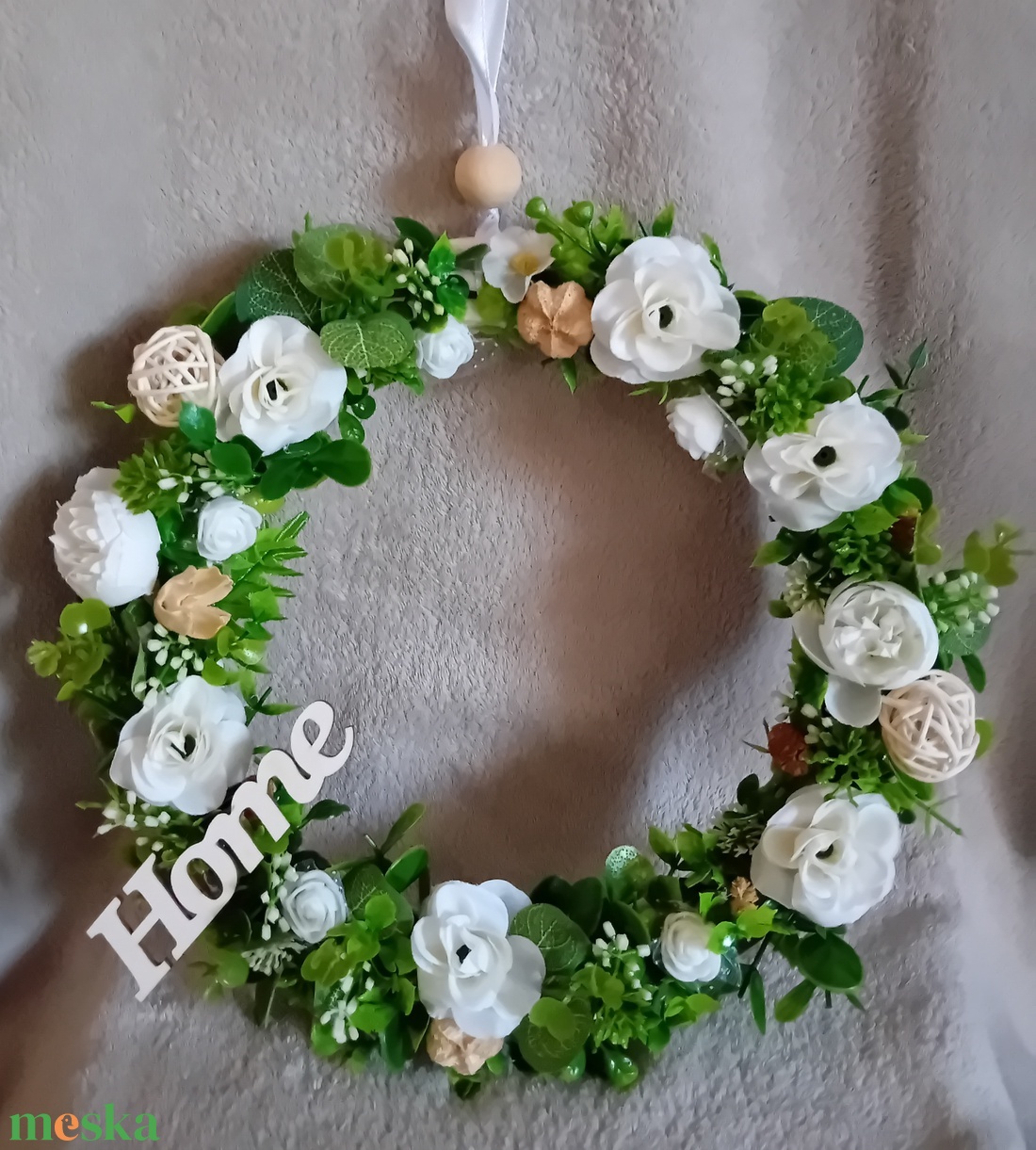 Elegáns fehér fűzkopogtató - otthon & életmód - dekoráció - ajtó- és ablak dekoráció - ablakmatrica - Meska.hu