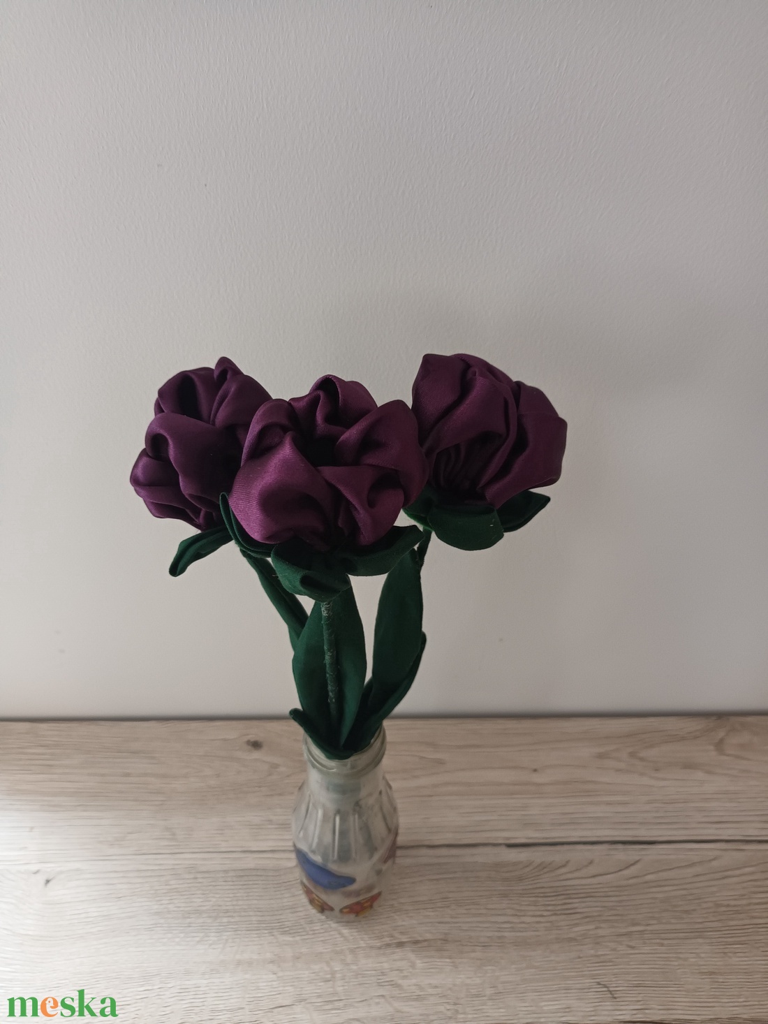 Lila textil rózsák - otthon & életmód - dekoráció - dísztárgy - Meska.hu