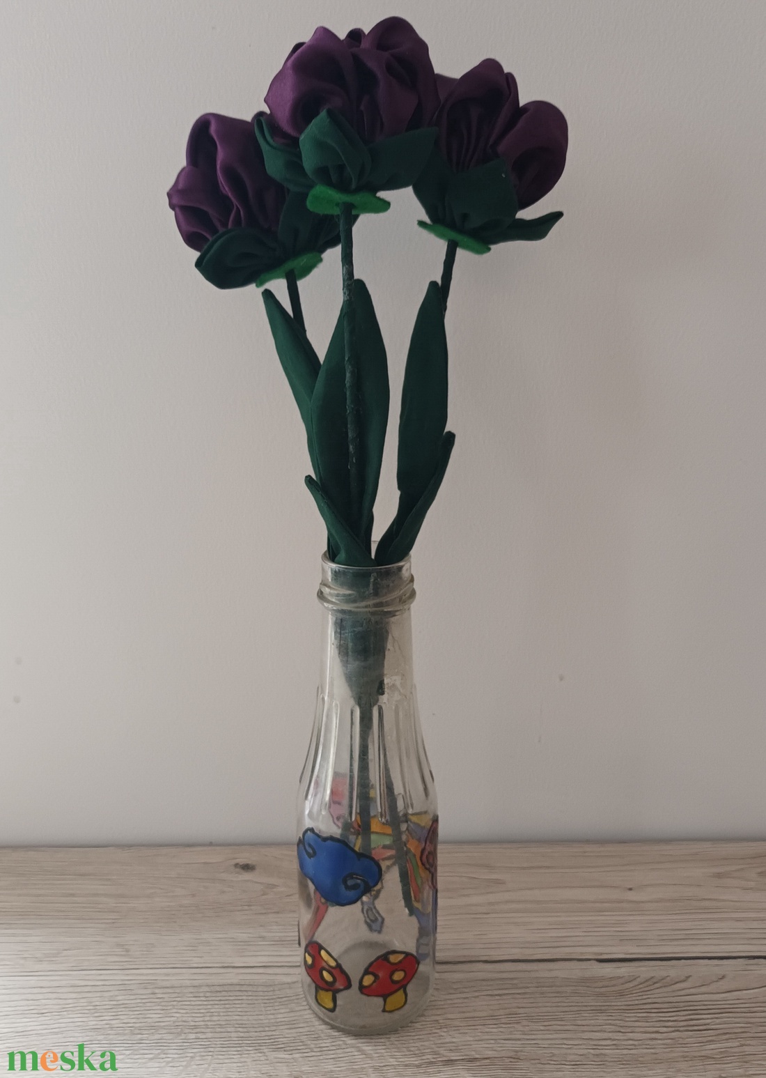 Lila textil rózsák - otthon & életmód - dekoráció - dísztárgy - Meska.hu