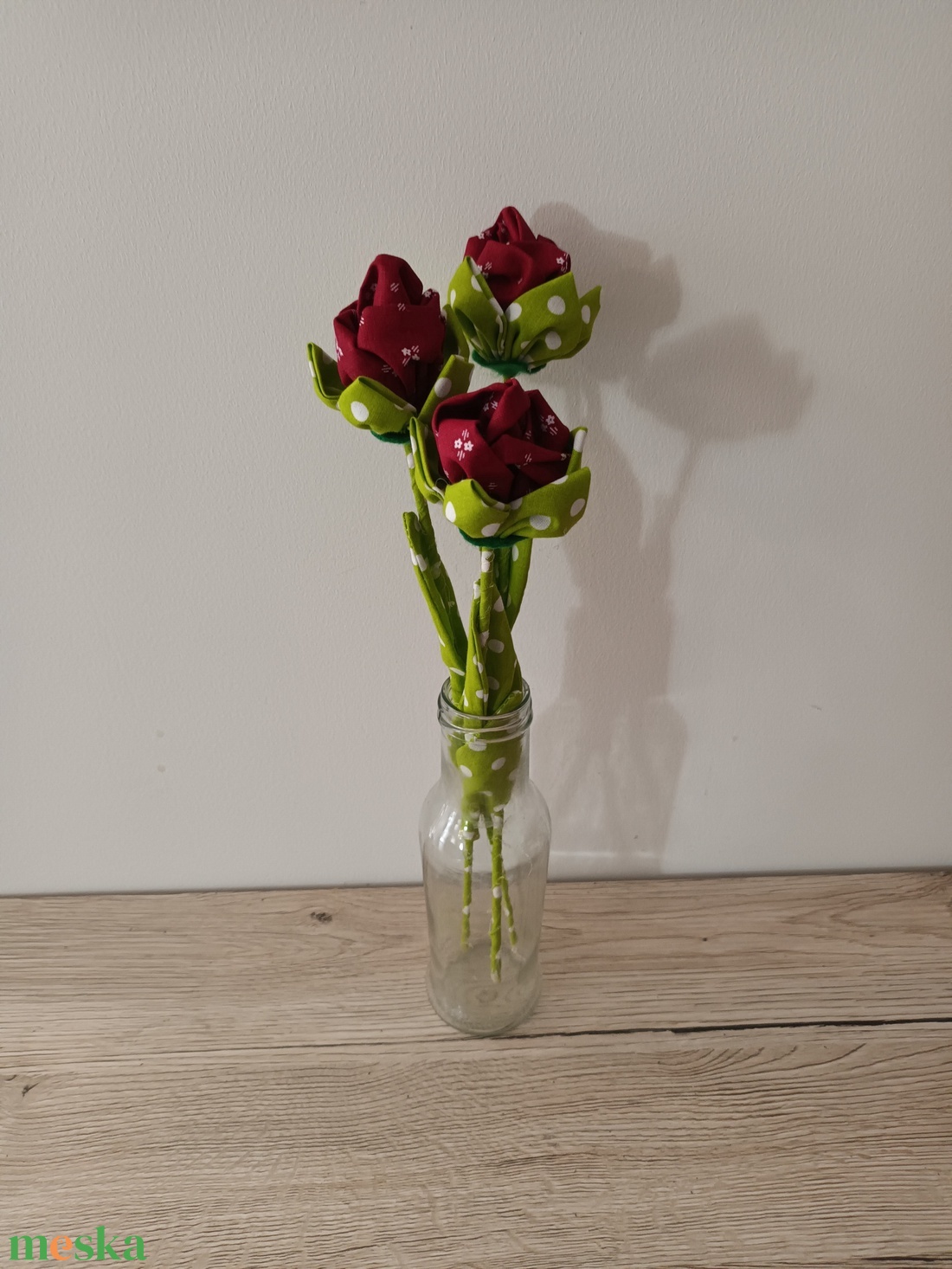 Bordó mintás textil rózsa - otthon & életmód - dekoráció - dísztárgy - Meska.hu