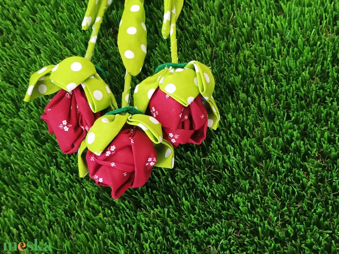 Bordó mintás textil rózsa - otthon & életmód - dekoráció - dísztárgy - Meska.hu