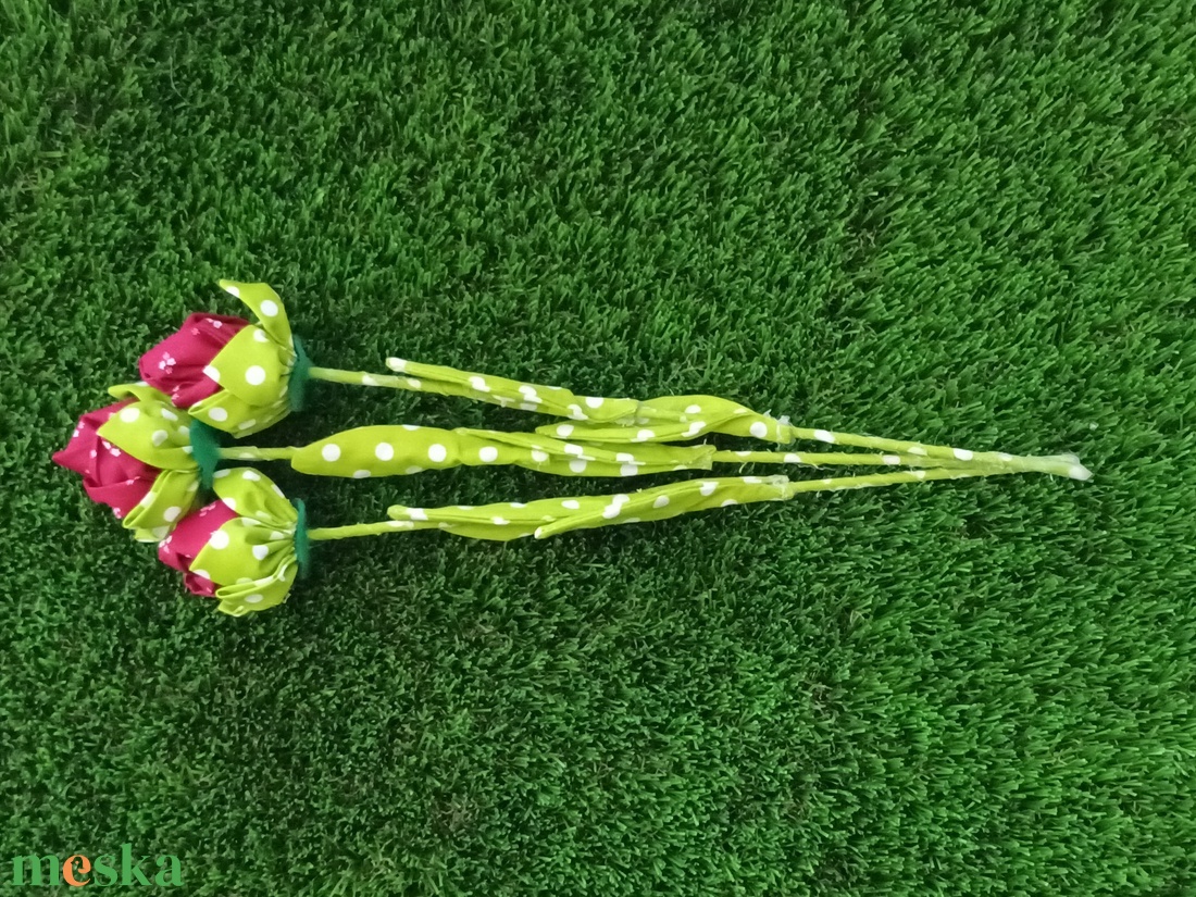 Bordó mintás textil rózsa - otthon & életmód - dekoráció - dísztárgy - Meska.hu