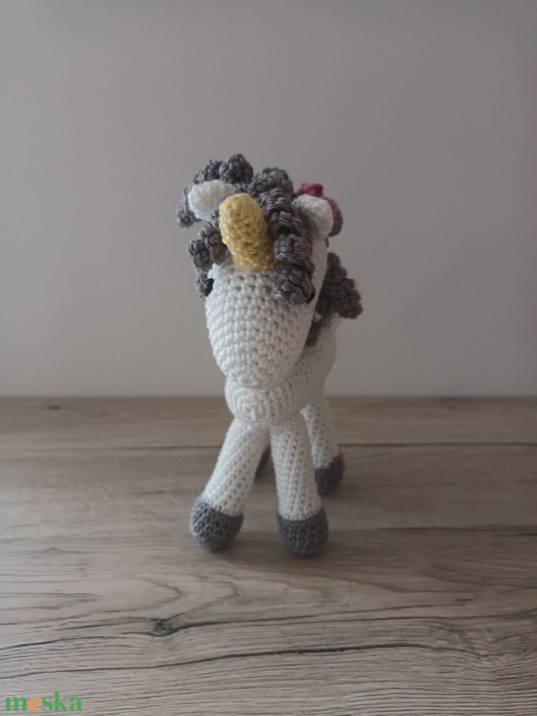 Amigurumi  Unikornis Ezüstös - játék & sport - plüssállat & játékfigura - unikornis - Meska.hu