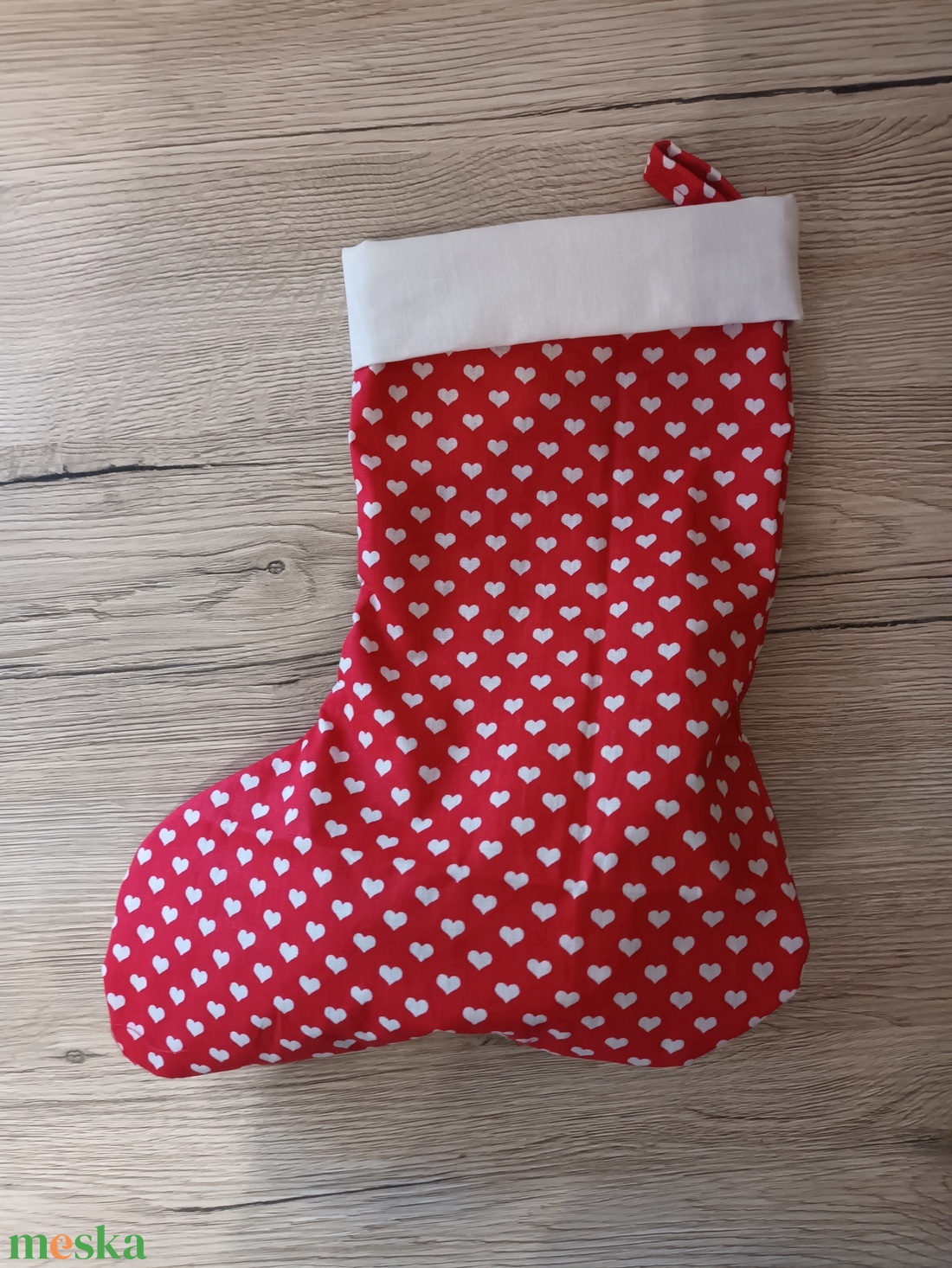 Szívecskés Mikulás csizma - karácsony - mikulás - mikulás zsák - Meska.hu