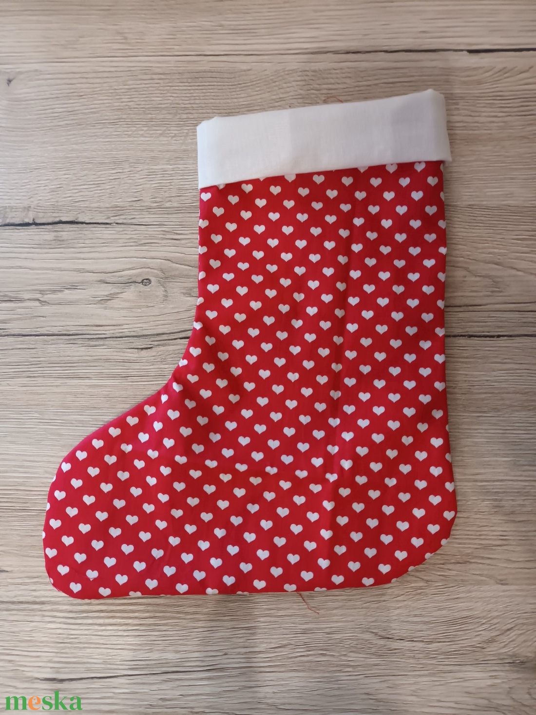 Szívecskés Mikulás csizma - karácsony - mikulás - mikulás zsák - Meska.hu