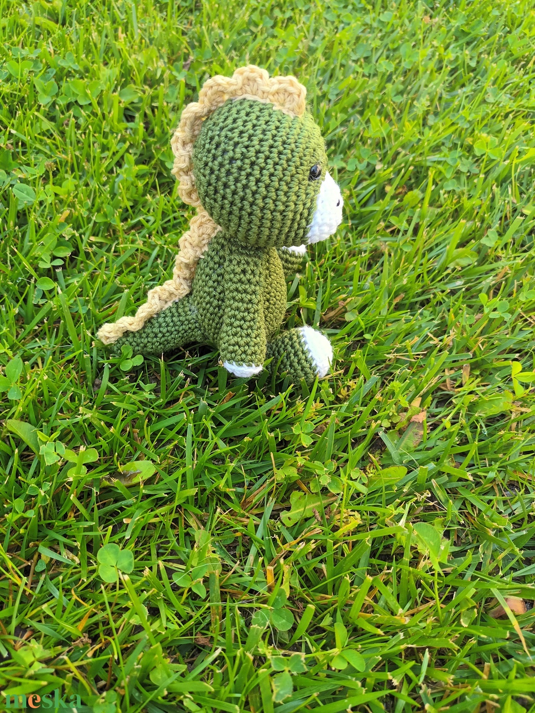 Zöldike, az amigurumi díno - játék & sport - plüssállat & játékfigura - plüss dínók - Meska.hu