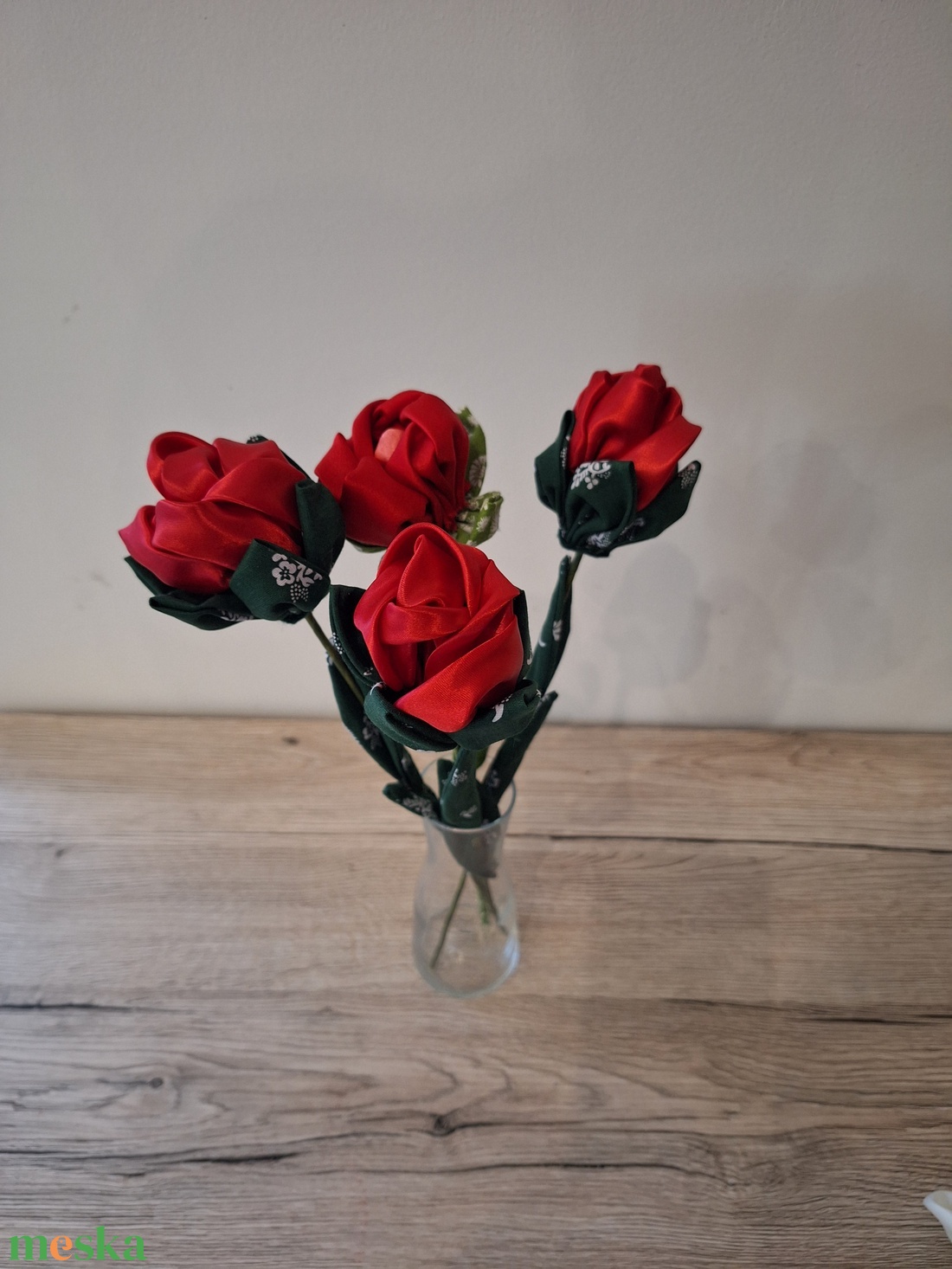 Piros textil rózsa - otthon & életmód - dekoráció - dísztárgy - Meska.hu