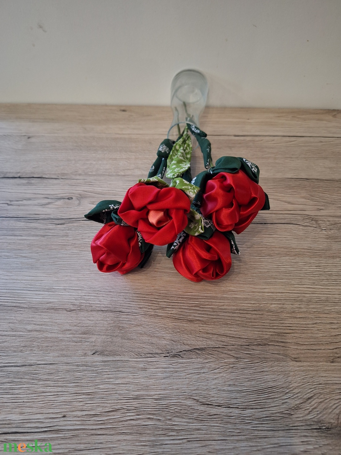 Piros textil rózsa - otthon & életmód - dekoráció - dísztárgy - Meska.hu