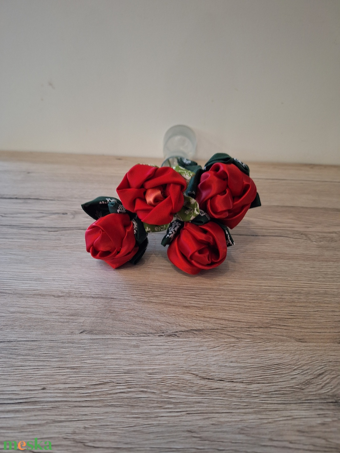 Piros textil rózsa - otthon & életmód - dekoráció - dísztárgy - Meska.hu