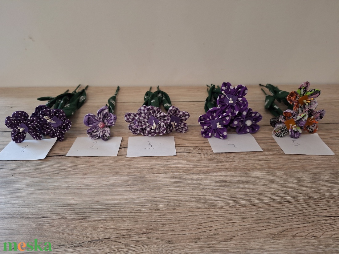 Lila árnyalatos nyári textil virágok - otthon & életmód - virágdekoráció - virágok - szálas virág - Meska.hu