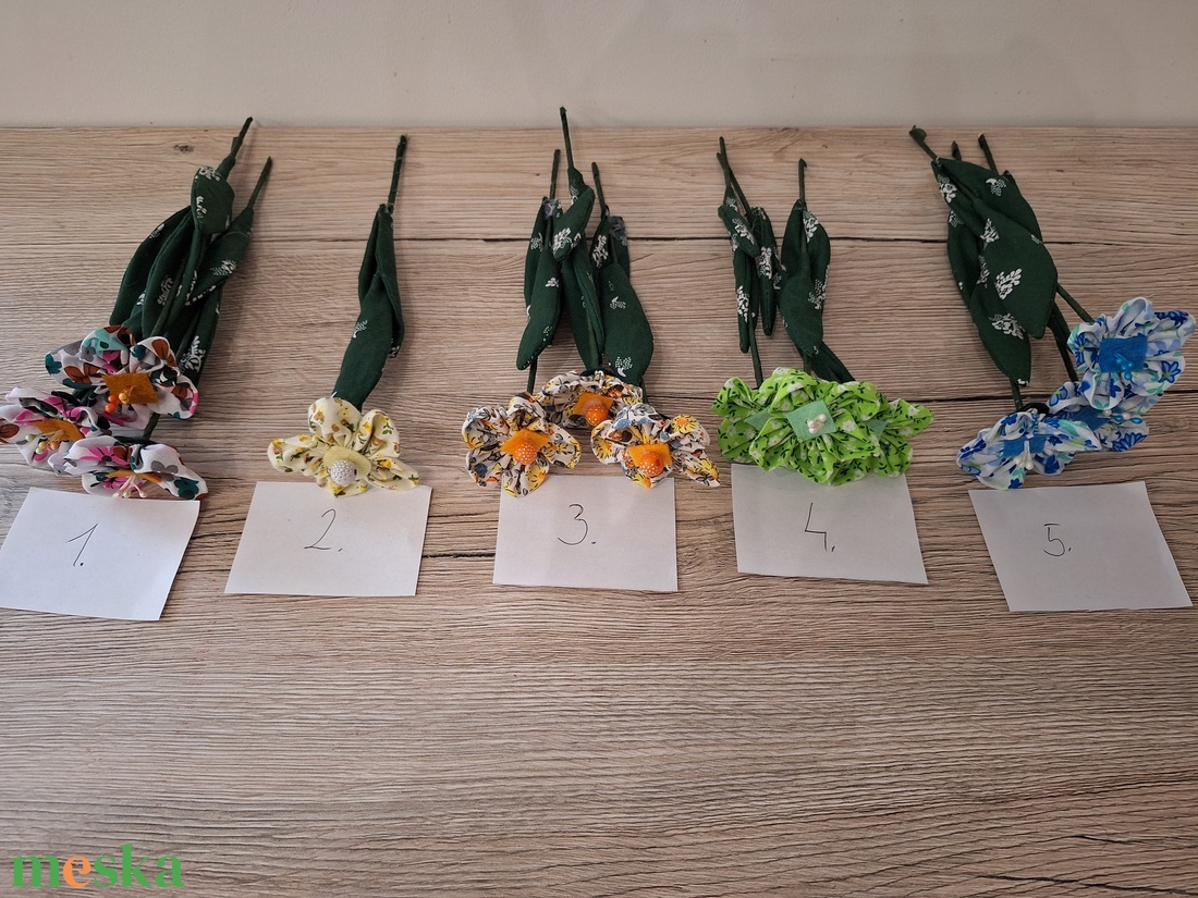 Nyári textil virágok  - otthon & életmód - virágdekoráció - virágok - szálas virág - Meska.hu