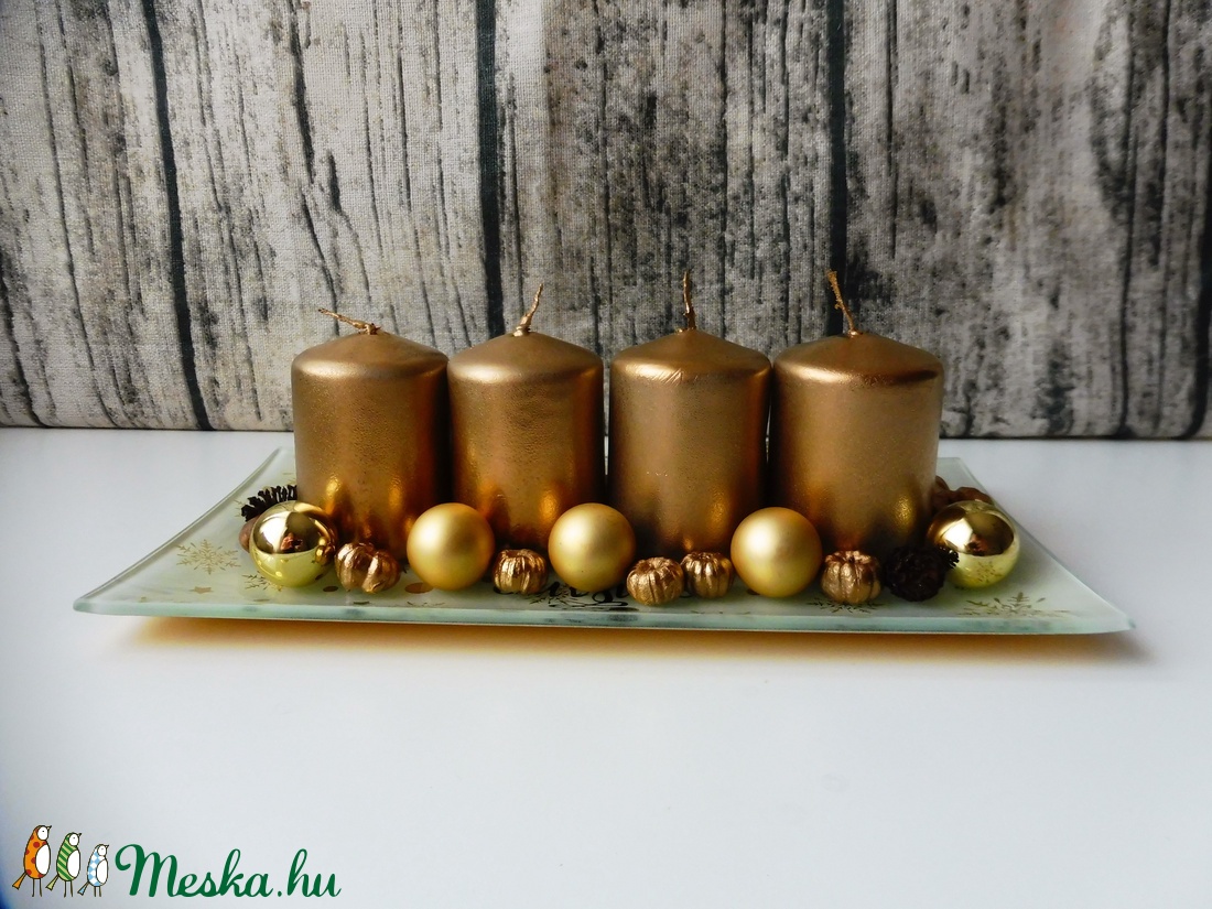 Arany modern adventi koszorú -  - Meska.hu