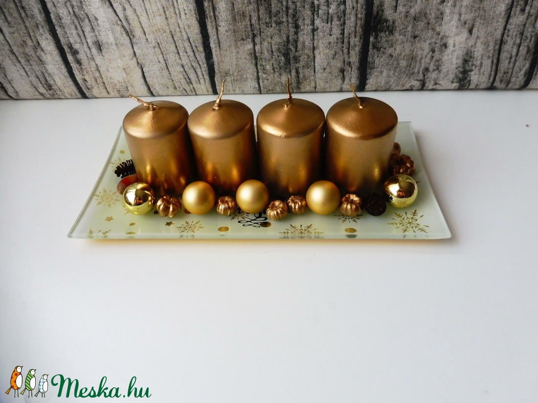 Arany modern adventi koszorú -  - Meska.hu