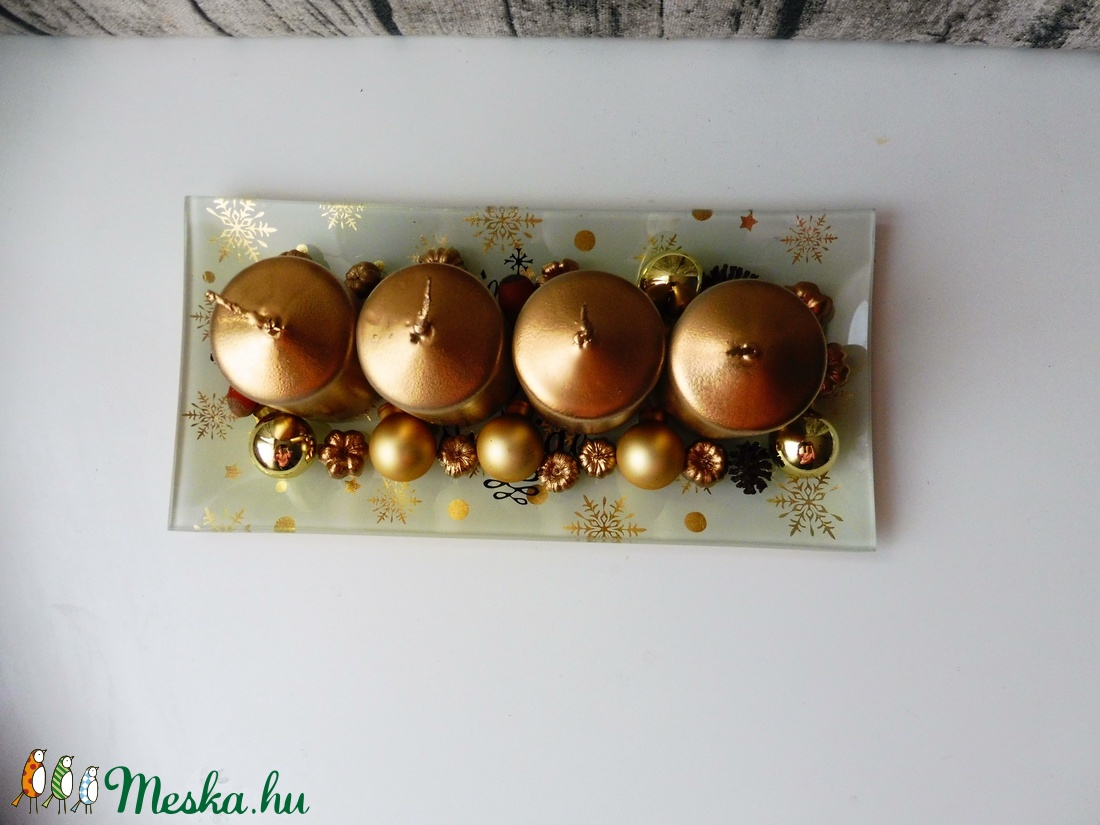 Arany modern adventi koszorú -  - Meska.hu