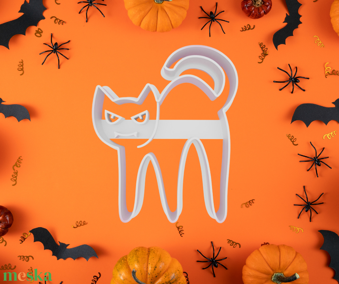 Haragos macska forma - otthon & életmód - dekoráció - halloween - halloweeni sütikiszúrók - Meska.hu