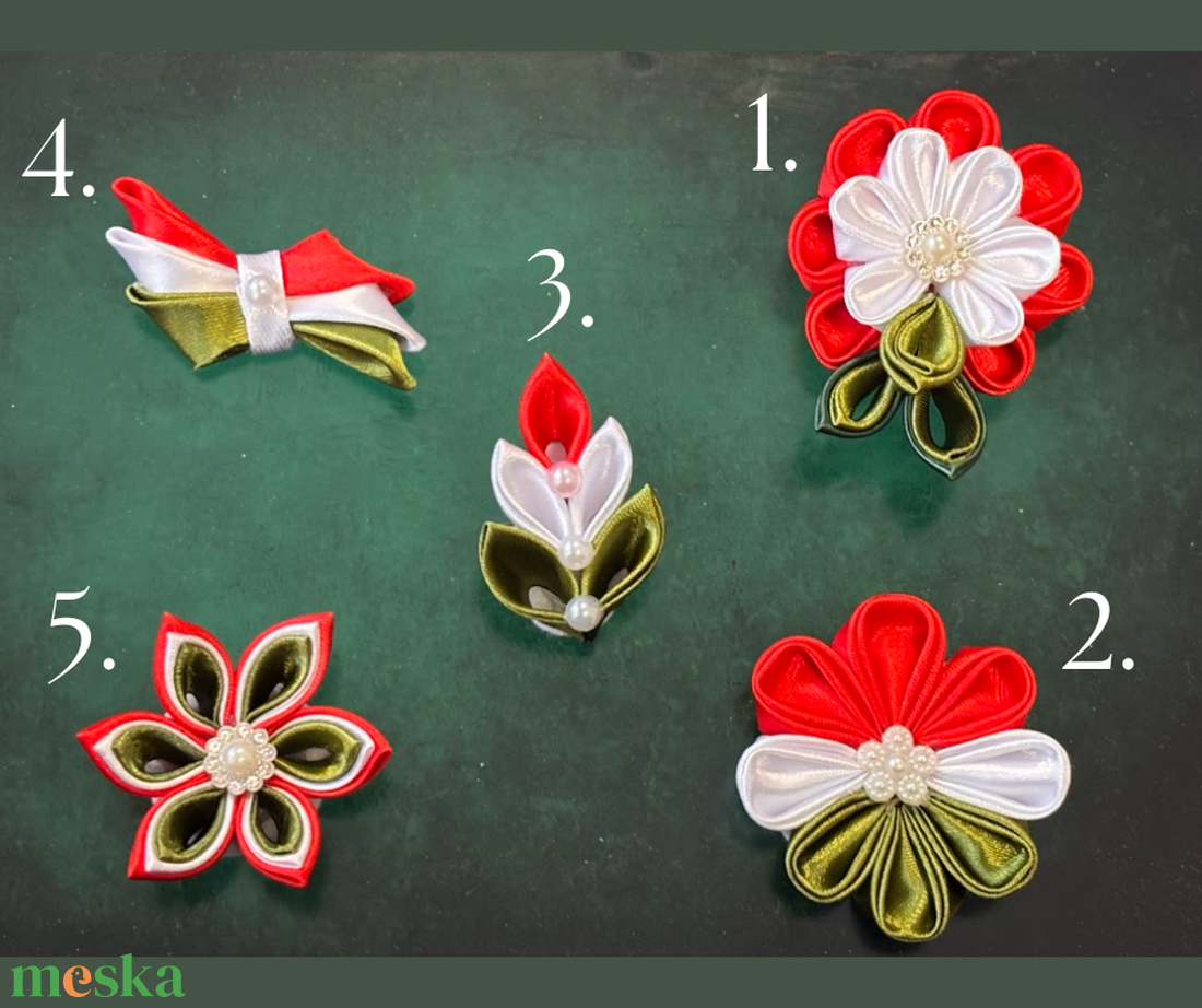 Selyem kokárda - ékszer - kitűző és bross - Meska.hu