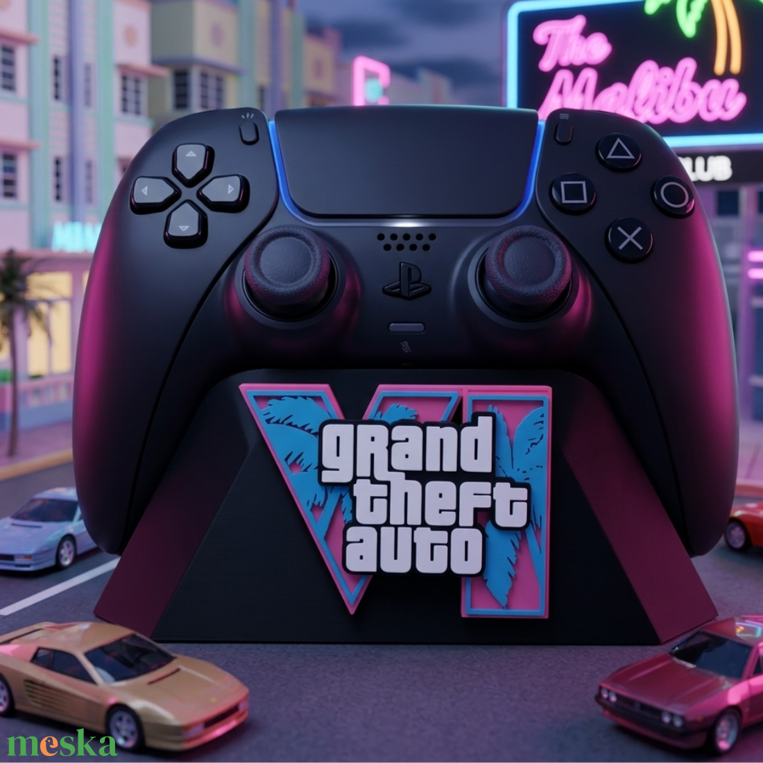 PS5 Controller Stand - GTA VI - otthon & életmód - tárolás & rendszerezés - íróasztali tároló - Meska.hu
