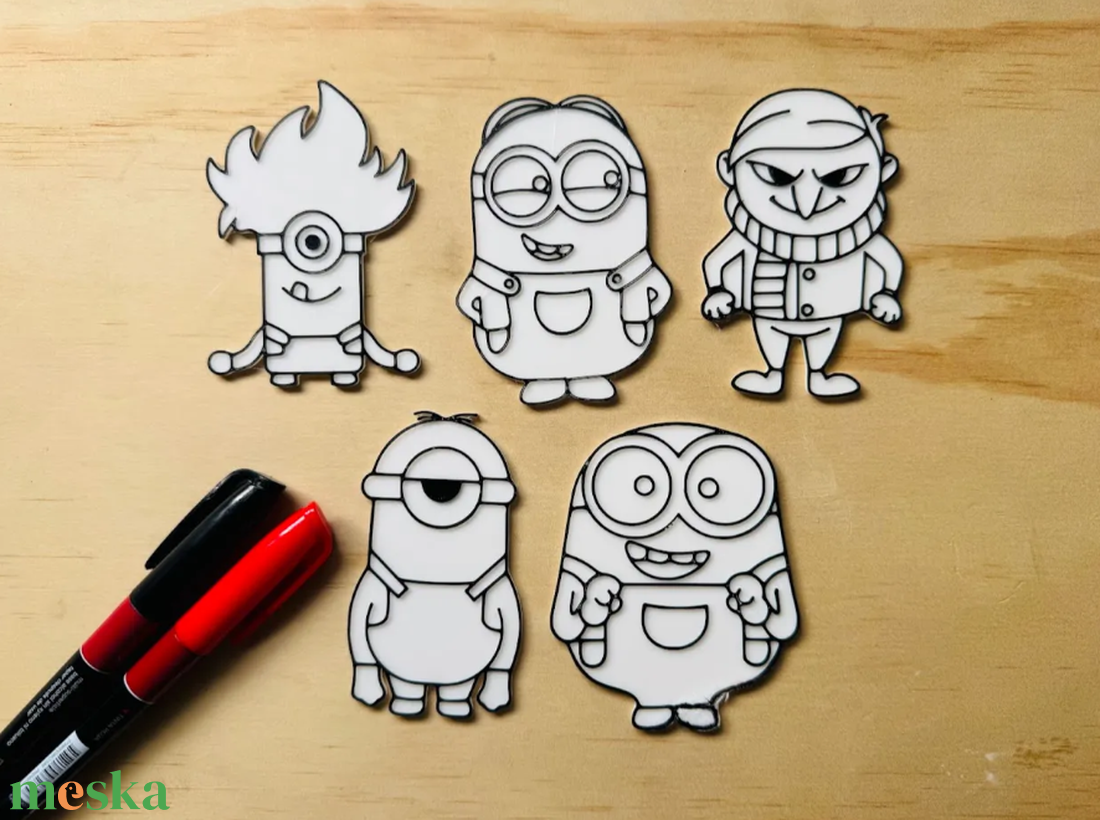 Minions színező 5db-os csomag - otthon & életmód - papír, írószer - színező - Meska.hu
