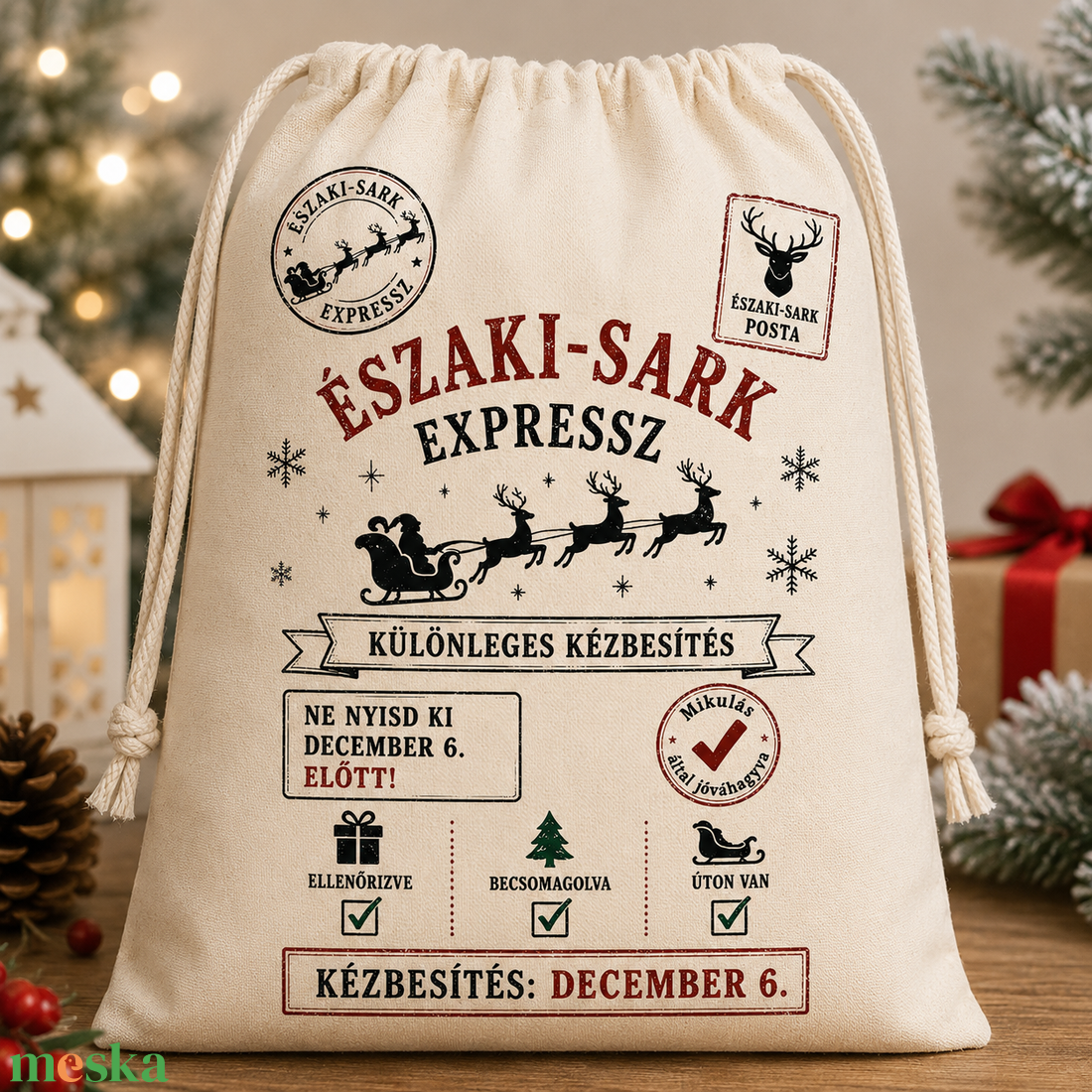 Mikulás zsák  - karácsony - mikulás - mikulás zsák - Meska.hu