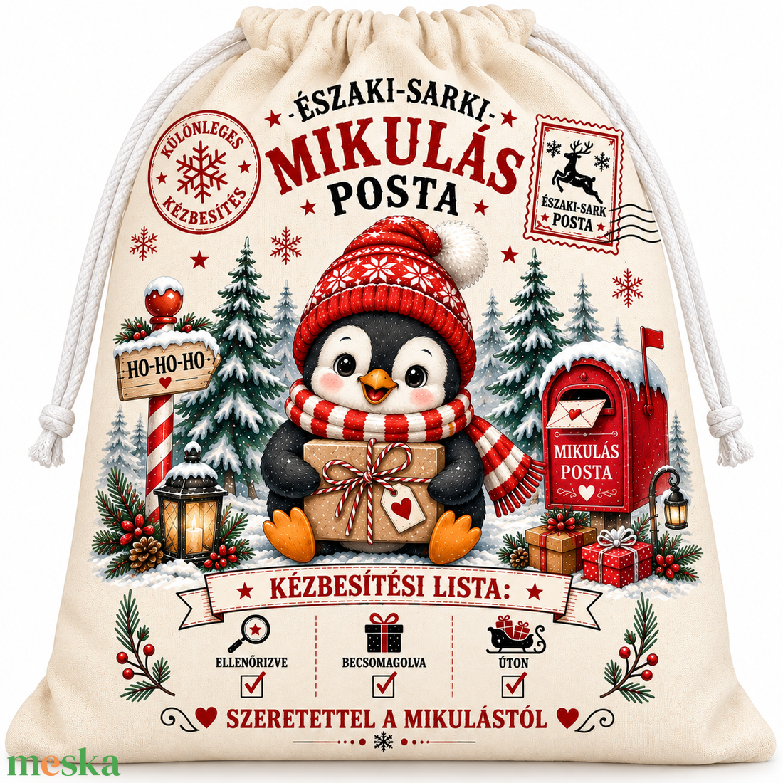 Mikulás zsák - karácsony - mikulás - mikulás zsák - Meska.hu