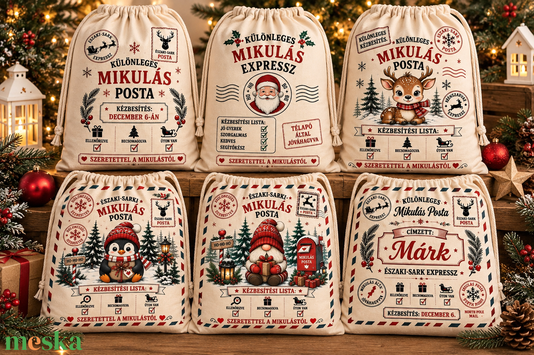 Mikulás zsák  - karácsony - mikulás - mikulás zsák - Meska.hu