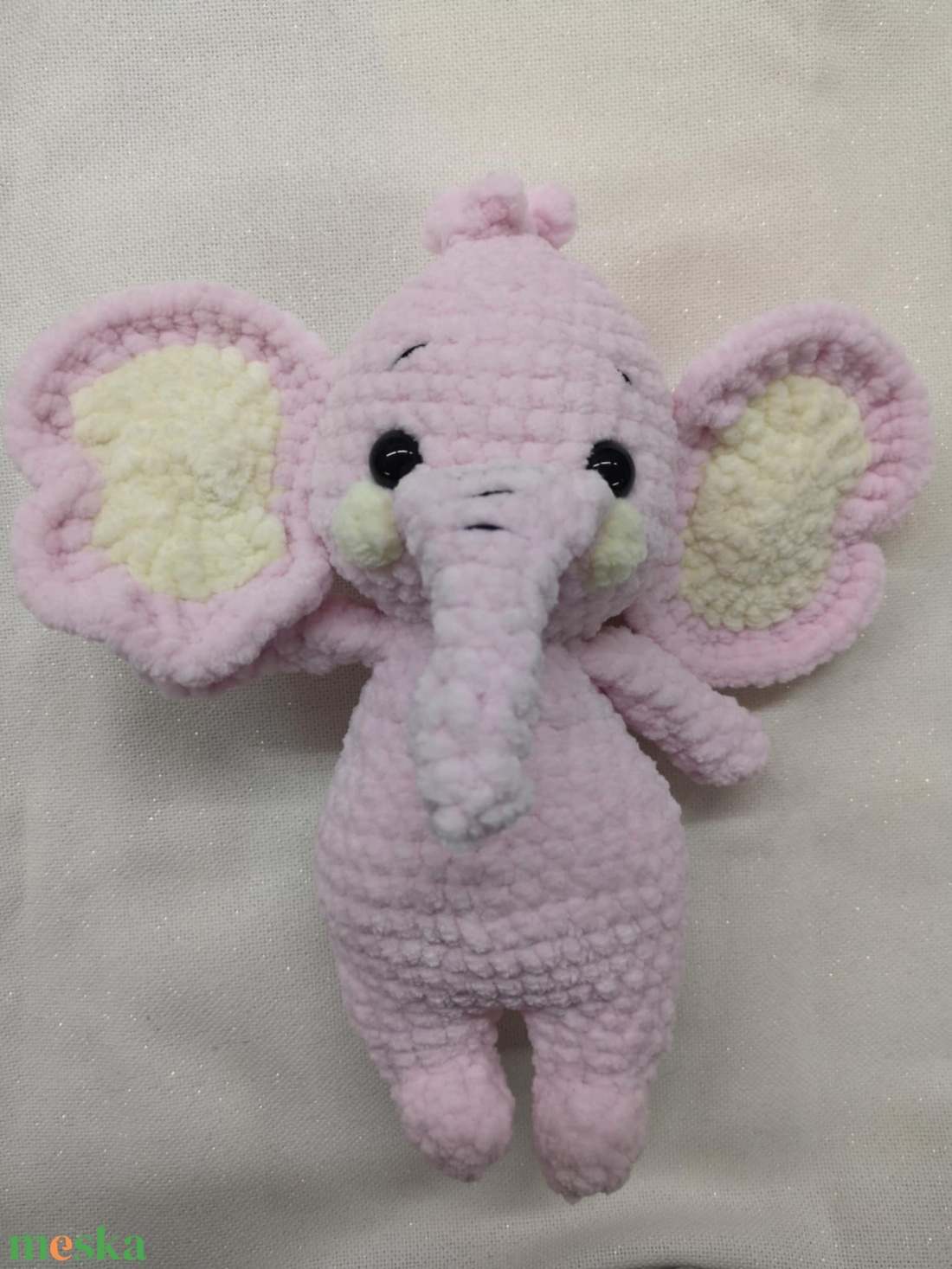Horgolt rózsaszín elefánt - játék & sport - plüssállat & játékfigura - elefánt - Meska.hu