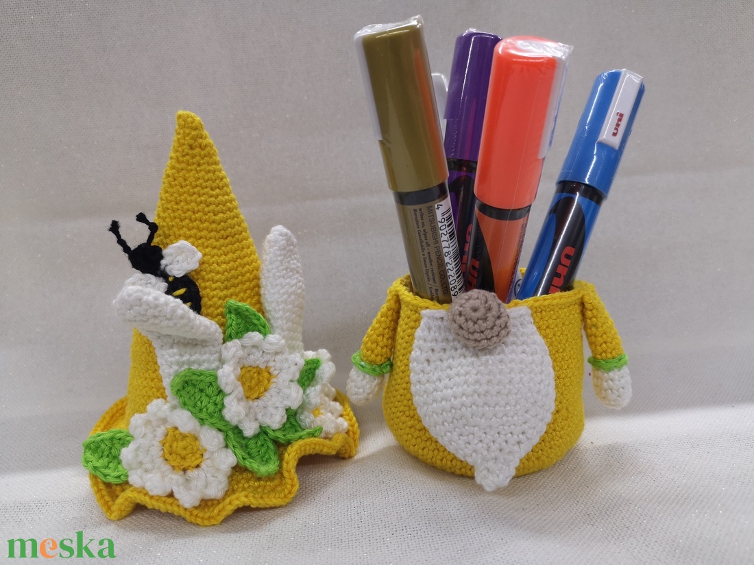� Horgolt tavaszi gnóm tároló � vidám húsvéti asztaldísz �  - otthon & életmód - tárolás & rendszerezés - tárolókosár - Meska.hu