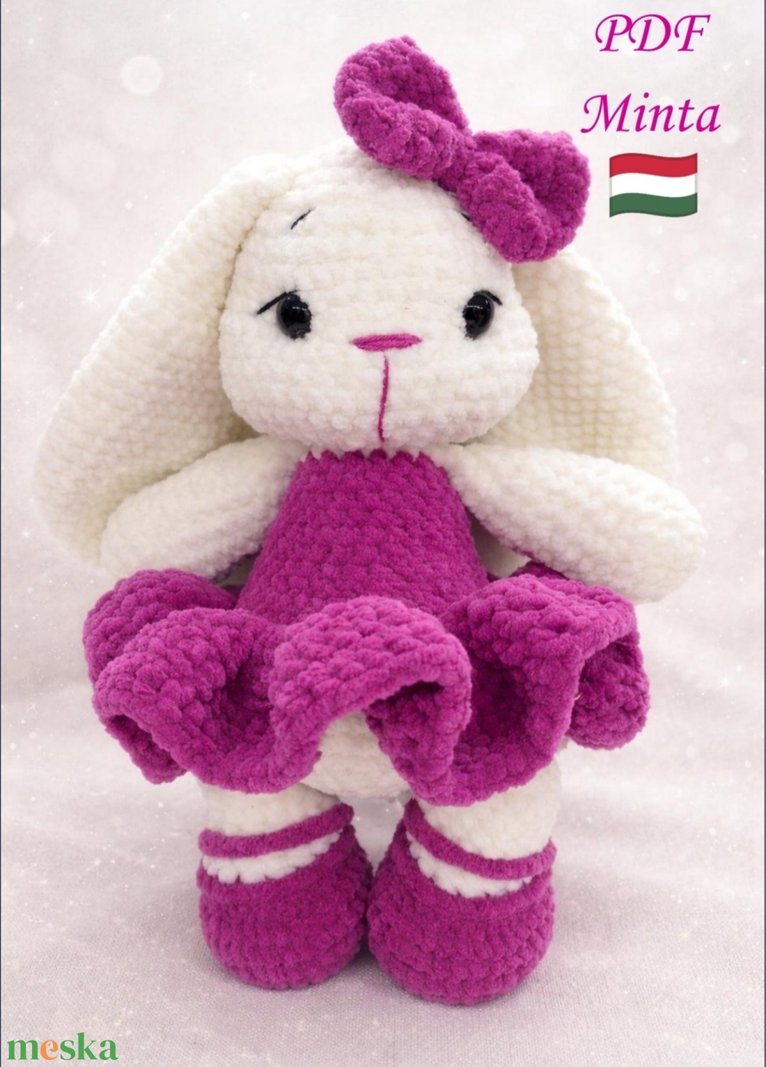 Horgolt Lilla nyuszi PDF MINTA - diy (csináld magad) - szabásminta, útmutató - horgolási minta - Meska.hu