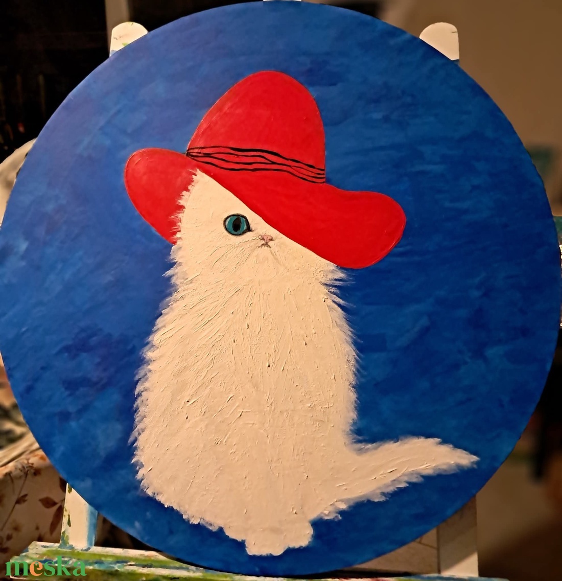 Díva cica akril kép  - otthon & életmód - dekoráció - kép & falikép - vászonkép - Meska.hu