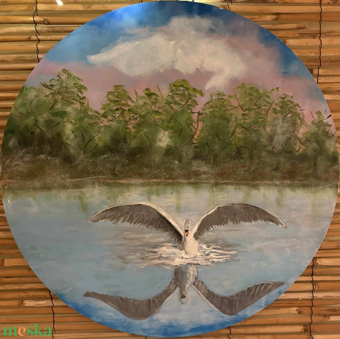 Hattyú vízreszállása akril kép  - otthon & életmód - dekoráció - kép & falikép - vászonkép - Meska.hu