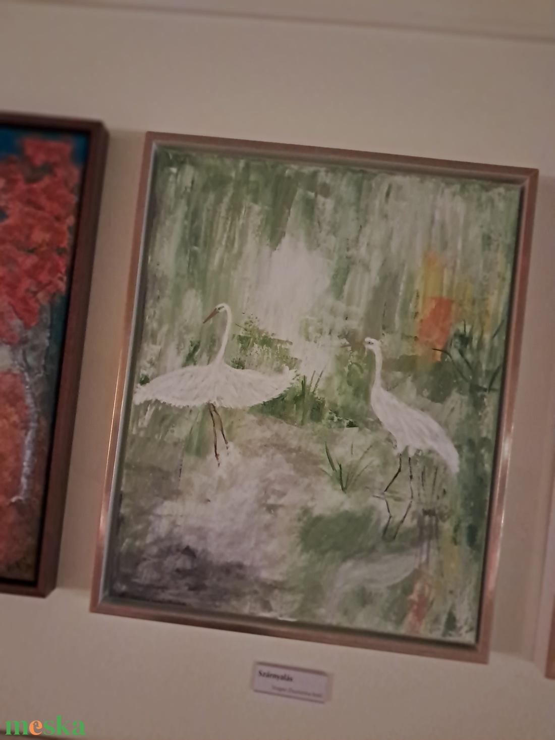 Kettesben madaras akril festmény - otthon & életmód - dekoráció - kép & falikép - vászonkép - Meska.hu