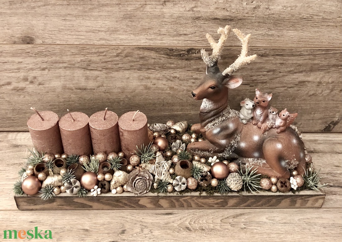 Aranyos-szarvasos adventi tál/koszorú - karácsony - adventi díszek - adventi asztaldísz - Meska.hu Aranyos-szarvasos adventi tál/koszorú - karácsony - adventi díszek - adventi asztaldísz - Meska.hu