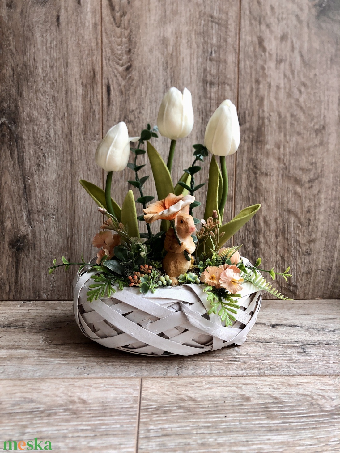 Tulipános-nyuszis tavaszi asztaldísz. ( fehér) - otthon & életmód - dekoráció - asztal és polc dekoráció - asztaldísz - Meska.hu Tulipános-nyuszis tavaszi asztaldísz. ( fehér) - otthon & életmód - dekoráció - asztal és polc dekoráció - asztaldísz - Meska.hu