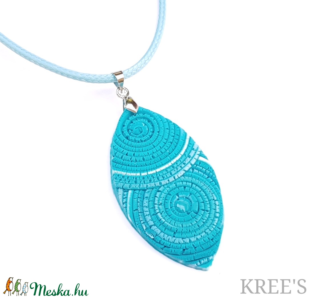Kék spirál, ékszergyurma nyaklánc  - ékszer - nyaklánc - medálos nyaklánc - Meska.hu