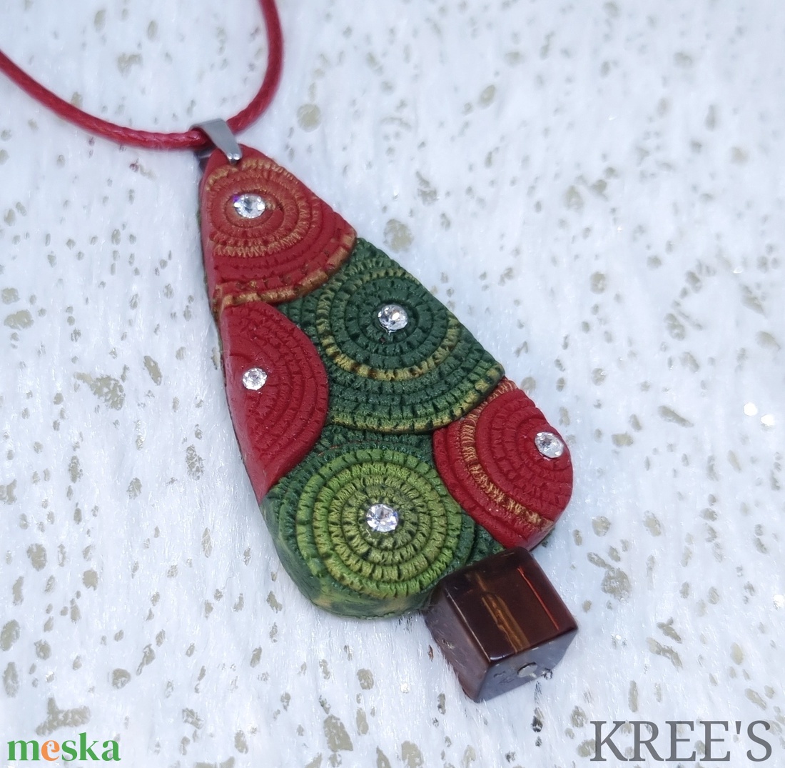 Karácsony, ékszergyurma nyaklánc  - ékszer - nyaklánc - medálos nyaklánc - Meska.hu