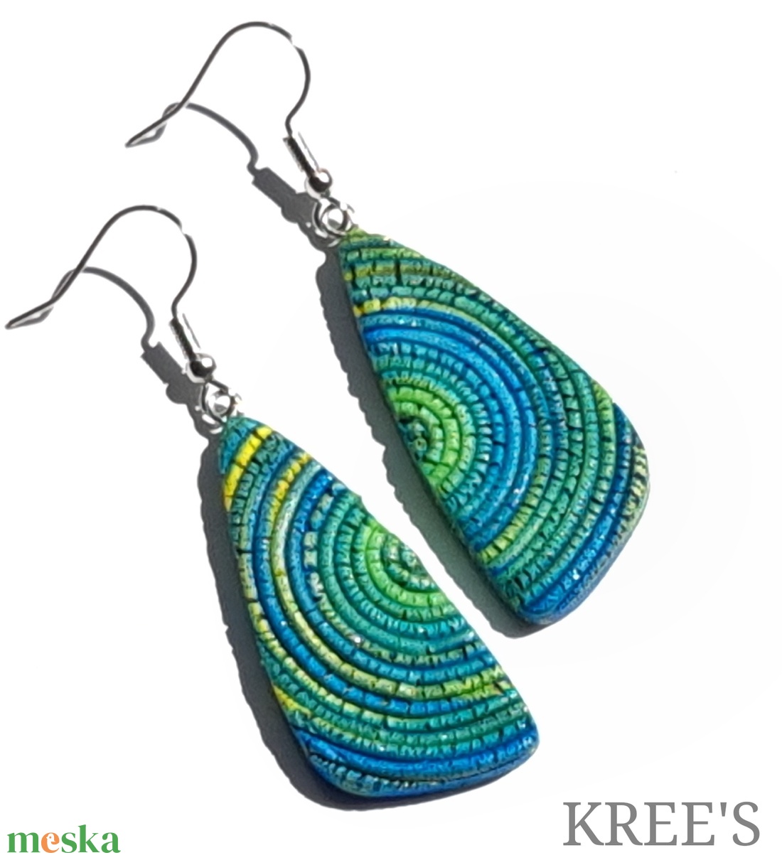 Páva - ékszergyurma  fülbevaló  - ékszer - fülbevaló - lógó fülbevaló - Meska.hu