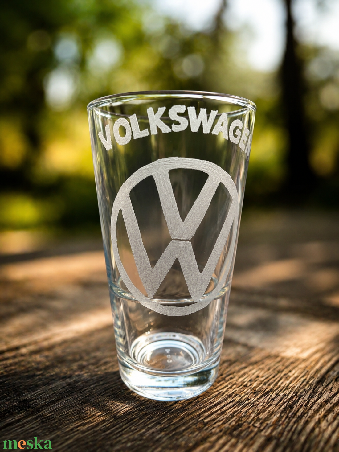 Egyedi kézzel gravírozott Volkswagen üvegpohár (420 ml) � Ajándék autórajongóknak - otthon & életmód - konyhafelszerelés, tálalás - tálalás - pohár - Meska.hu