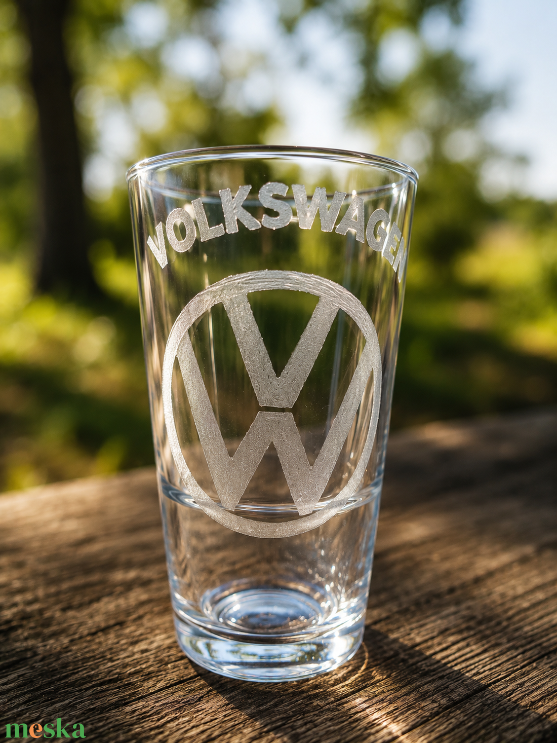 Egyedi kézzel gravírozott Volkswagen üvegpohár (420 ml) � Ajándék autórajongóknak - otthon & életmód - konyhafelszerelés, tálalás - tálalás - pohár - Meska.hu